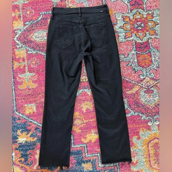 MOTHER | Women's Black The Pixie Dazzler Ankle Fray Jeans in not guilty, size 25 - Picture 5 of 16